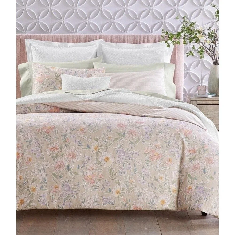 Charter Club Damask Border Garden Full/Queen Comforter + 2 Standard Shams